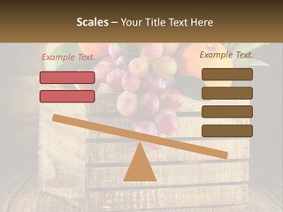 A Wooden Crate Filled With Fruit On Top Of A Wooden Table PowerPoint Template