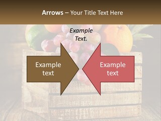 A Wooden Crate Filled With Fruit On Top Of A Wooden Table PowerPoint Template