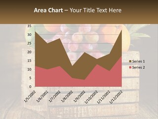 A Wooden Crate Filled With Fruit On Top Of A Wooden Table PowerPoint Template