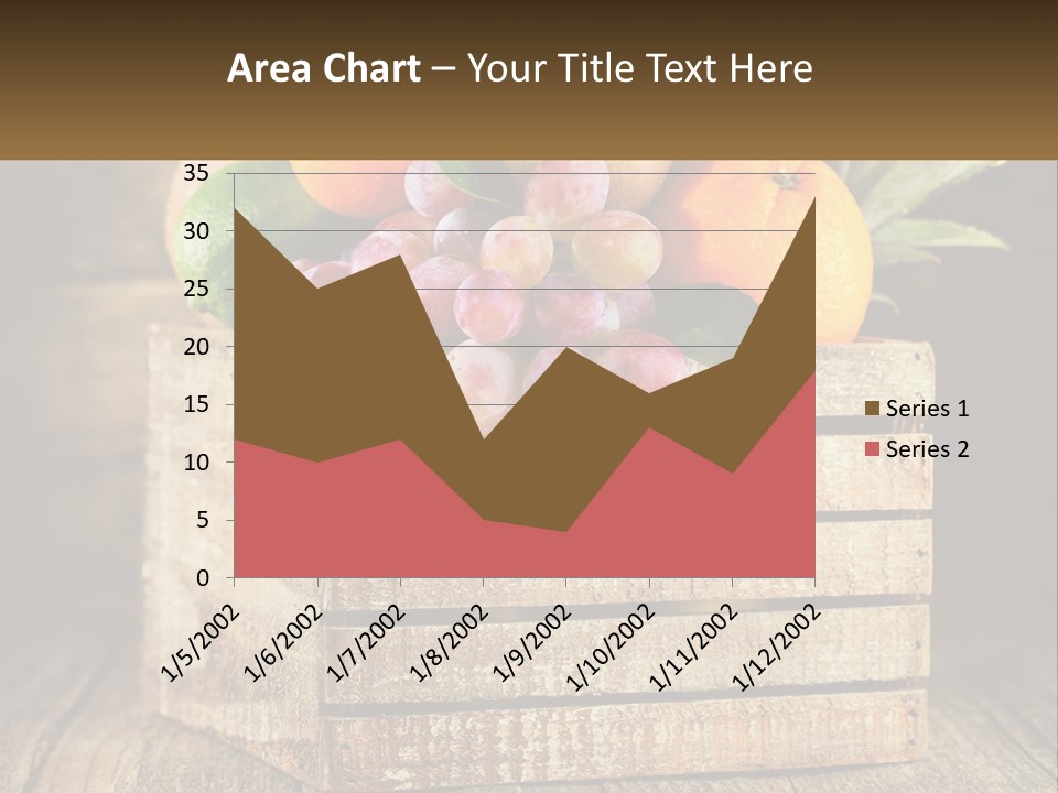 A Wooden Crate Filled With Fruit On Top Of A Wooden Table PowerPoint Template