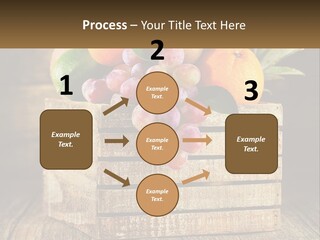 A Wooden Crate Filled With Fruit On Top Of A Wooden Table PowerPoint Template
