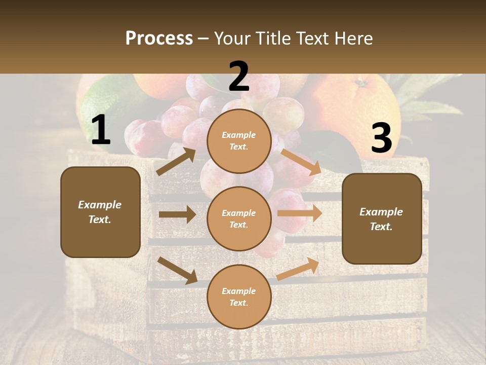 A Wooden Crate Filled With Fruit On Top Of A Wooden Table PowerPoint Template