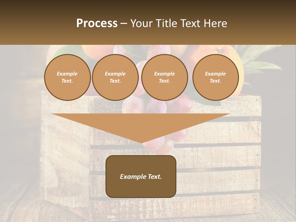 A Wooden Crate Filled With Fruit On Top Of A Wooden Table PowerPoint Template