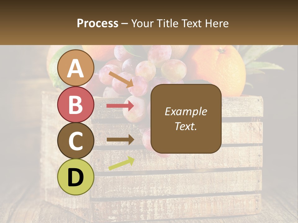 A Wooden Crate Filled With Fruit On Top Of A Wooden Table PowerPoint Template