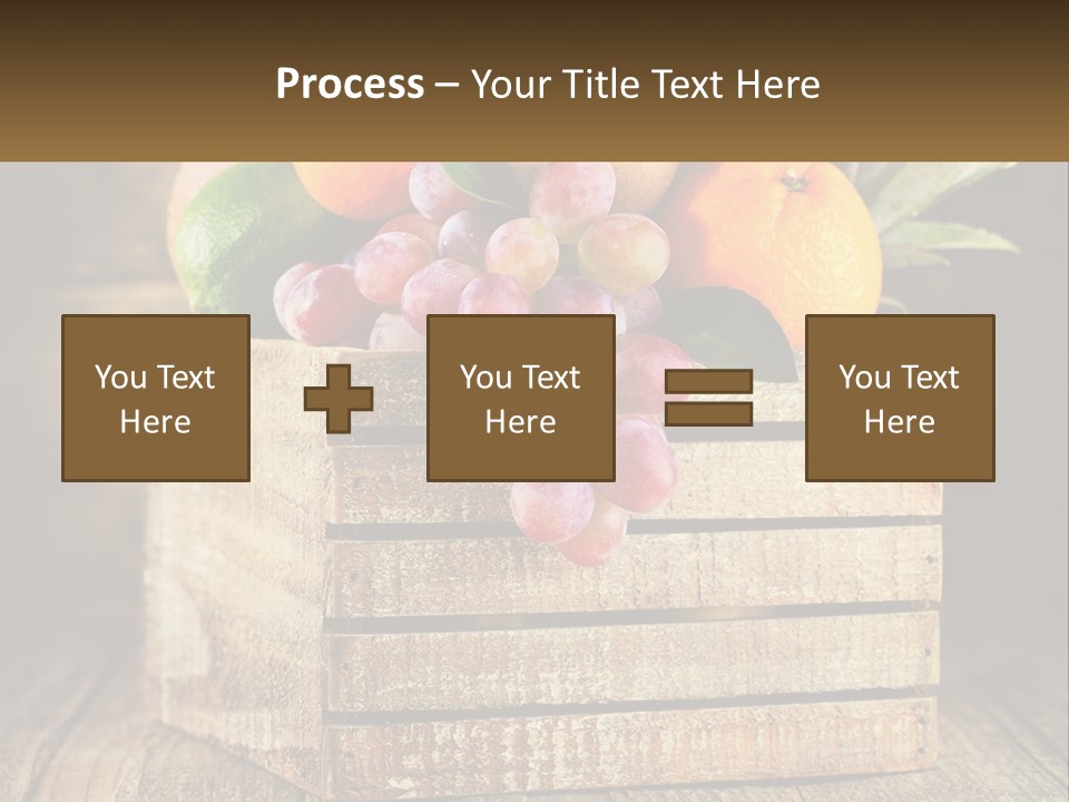 A Wooden Crate Filled With Fruit On Top Of A Wooden Table PowerPoint Template
