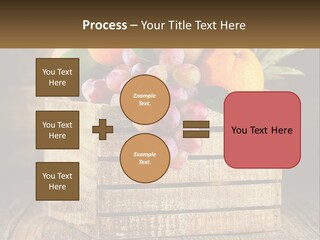 A Wooden Crate Filled With Fruit On Top Of A Wooden Table PowerPoint Template