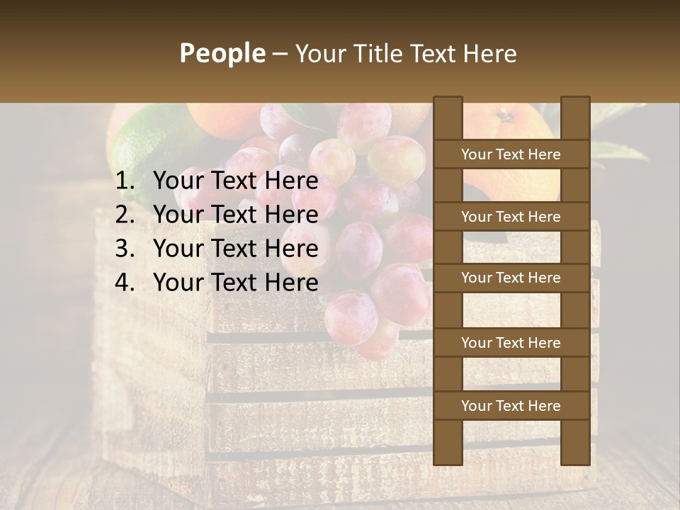 A Wooden Crate Filled With Fruit On Top Of A Wooden Table PowerPoint Template