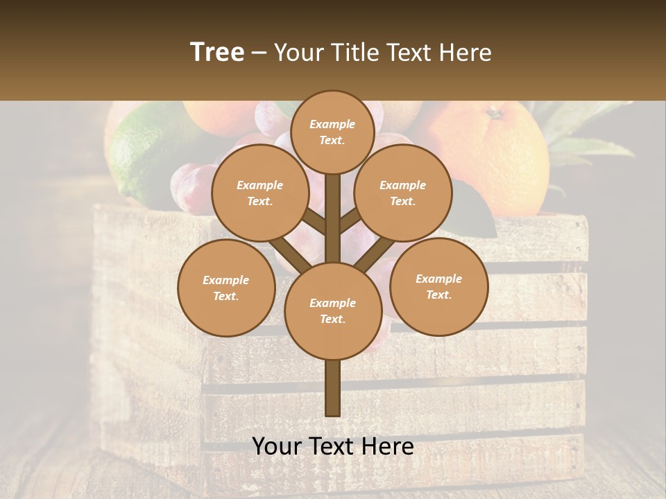 A Wooden Crate Filled With Fruit On Top Of A Wooden Table PowerPoint Template