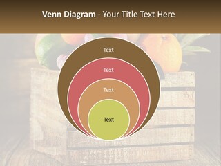 A Wooden Crate Filled With Fruit On Top Of A Wooden Table PowerPoint Template