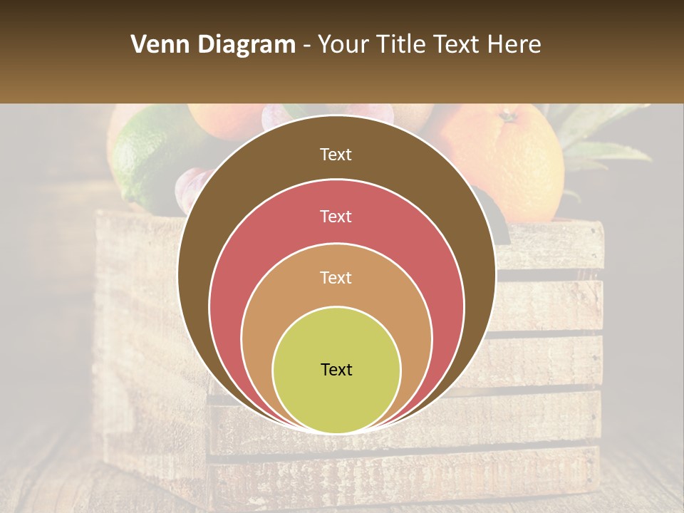 A Wooden Crate Filled With Fruit On Top Of A Wooden Table PowerPoint Template