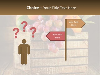 A Wooden Crate Filled With Fruit On Top Of A Wooden Table PowerPoint Template