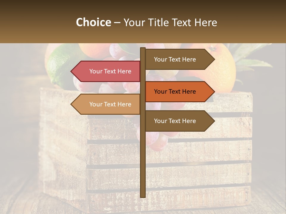 A Wooden Crate Filled With Fruit On Top Of A Wooden Table PowerPoint Template