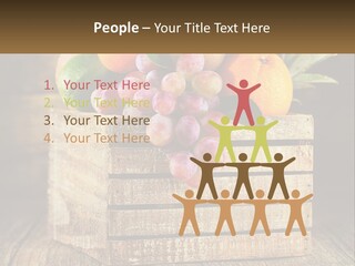 A Wooden Crate Filled With Fruit On Top Of A Wooden Table PowerPoint Template