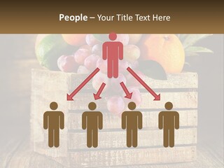 A Wooden Crate Filled With Fruit On Top Of A Wooden Table PowerPoint Template