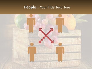 A Wooden Crate Filled With Fruit On Top Of A Wooden Table PowerPoint Template