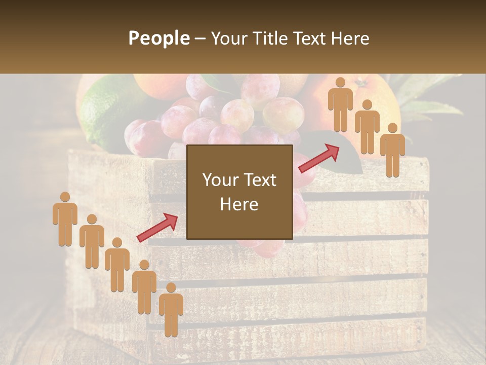 A Wooden Crate Filled With Fruit On Top Of A Wooden Table PowerPoint Template