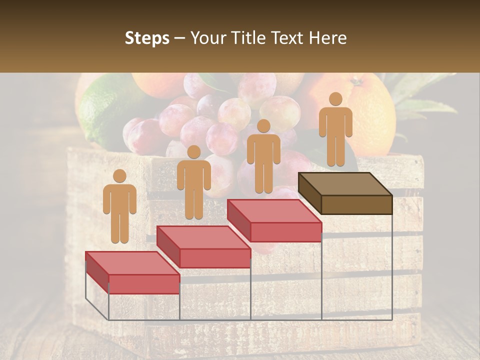 A Wooden Crate Filled With Fruit On Top Of A Wooden Table PowerPoint Template