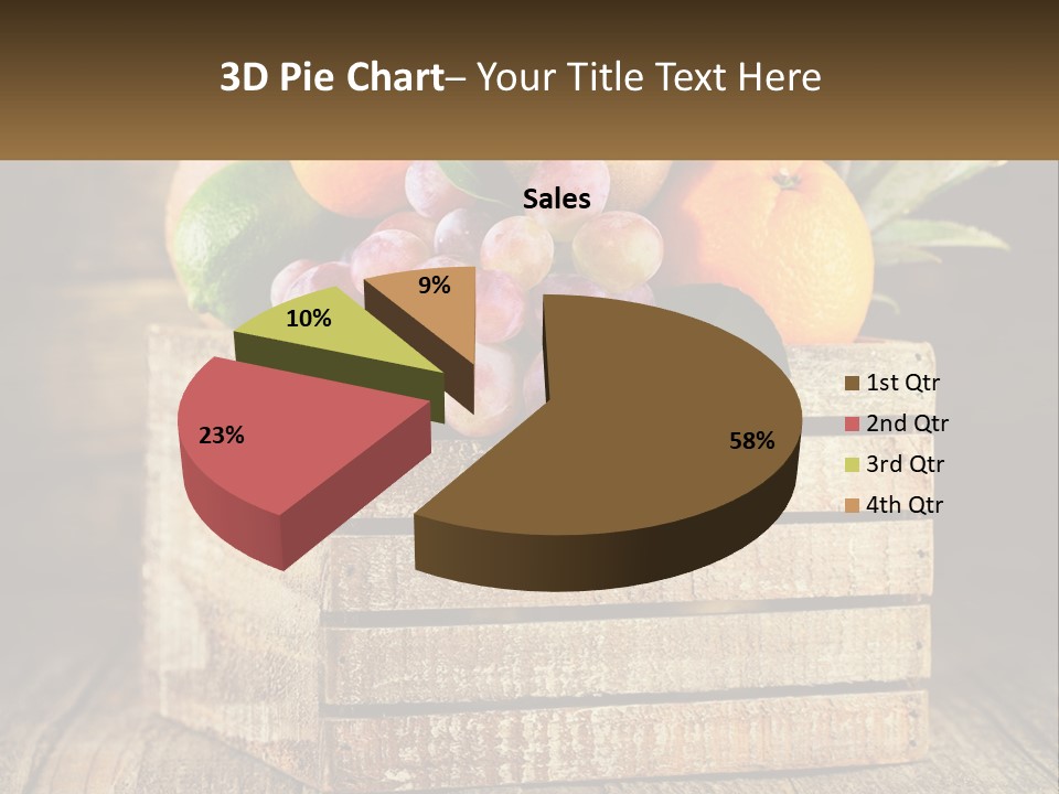 A Wooden Crate Filled With Fruit On Top Of A Wooden Table PowerPoint Template