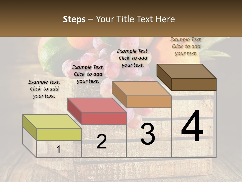 A Wooden Crate Filled With Fruit On Top Of A Wooden Table PowerPoint Template