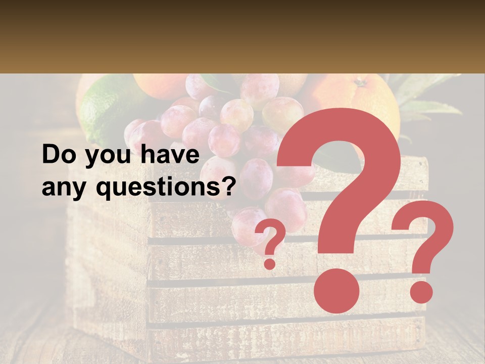 A Wooden Crate Filled With Fruit On Top Of A Wooden Table PowerPoint Template