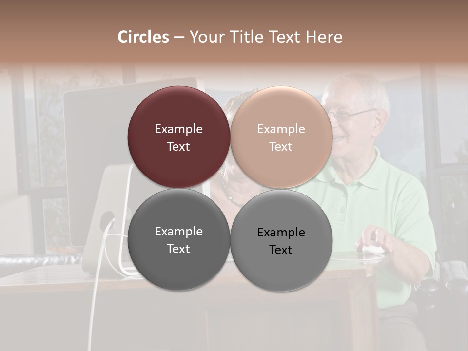 A Man And A Woman Sitting In Front Of A Computer PowerPoint Template