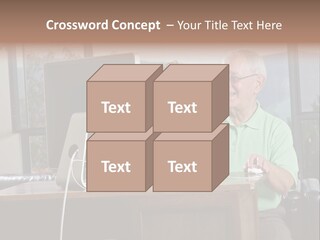 A Man And A Woman Sitting In Front Of A Computer PowerPoint Template