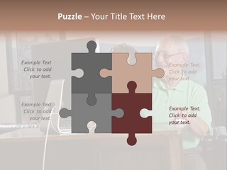 A Man And A Woman Sitting In Front Of A Computer PowerPoint Template