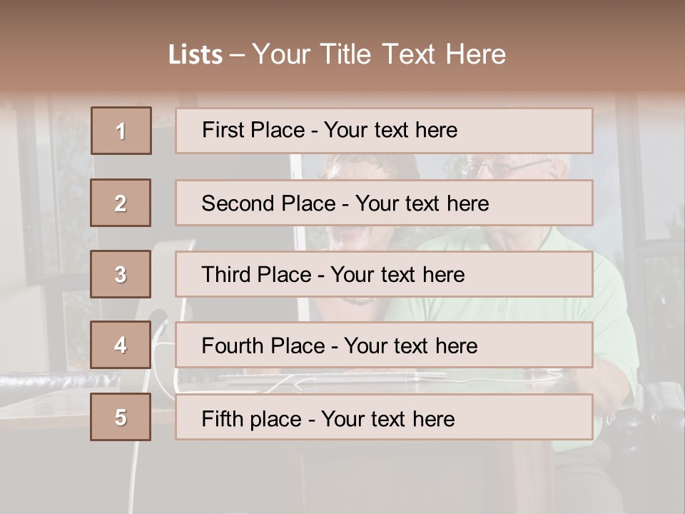 A Man And A Woman Sitting In Front Of A Computer PowerPoint Template