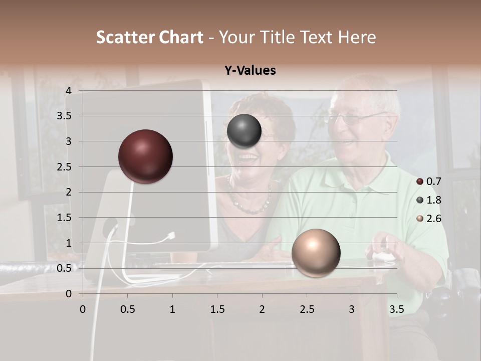 A Man And A Woman Sitting In Front Of A Computer PowerPoint Template