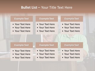 A Man And A Woman Sitting In Front Of A Computer PowerPoint Template