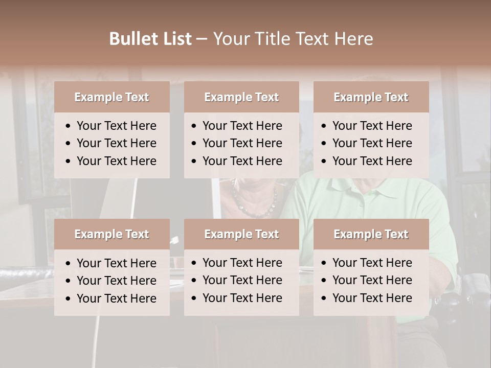 A Man And A Woman Sitting In Front Of A Computer PowerPoint Template