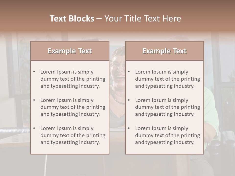 A Man And A Woman Sitting In Front Of A Computer PowerPoint Template