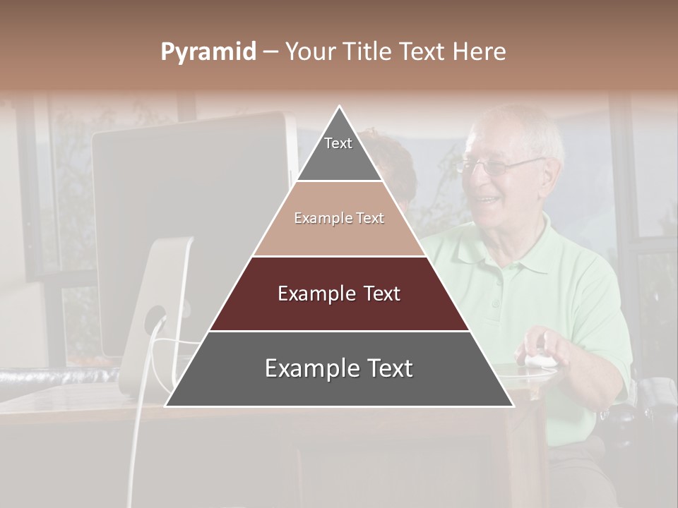 A Man And A Woman Sitting In Front Of A Computer PowerPoint Template