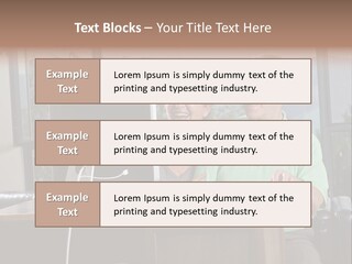 A Man And A Woman Sitting In Front Of A Computer PowerPoint Template