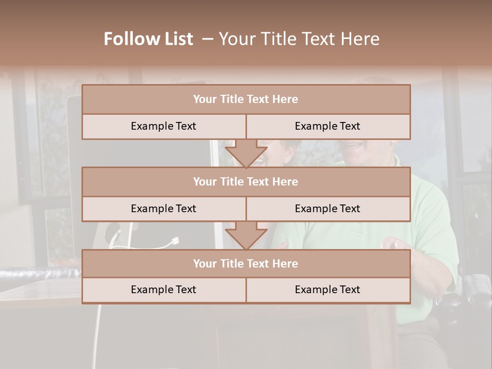 A Man And A Woman Sitting In Front Of A Computer PowerPoint Template