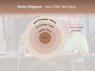 A Man And A Woman Sitting In Front Of A Computer PowerPoint Template
