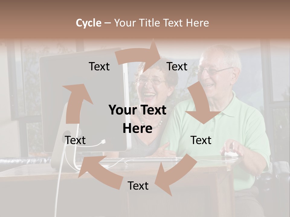 A Man And A Woman Sitting In Front Of A Computer PowerPoint Template