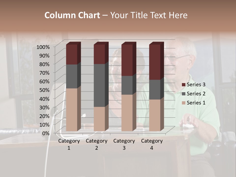 A Man And A Woman Sitting In Front Of A Computer PowerPoint Template
