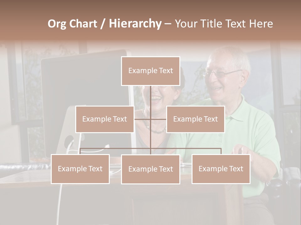 A Man And A Woman Sitting In Front Of A Computer PowerPoint Template