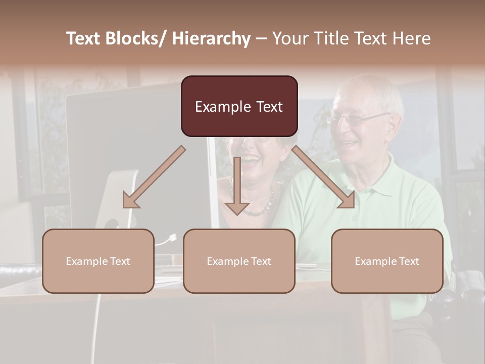 A Man And A Woman Sitting In Front Of A Computer PowerPoint Template