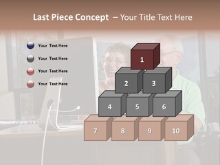 A Man And A Woman Sitting In Front Of A Computer PowerPoint Template