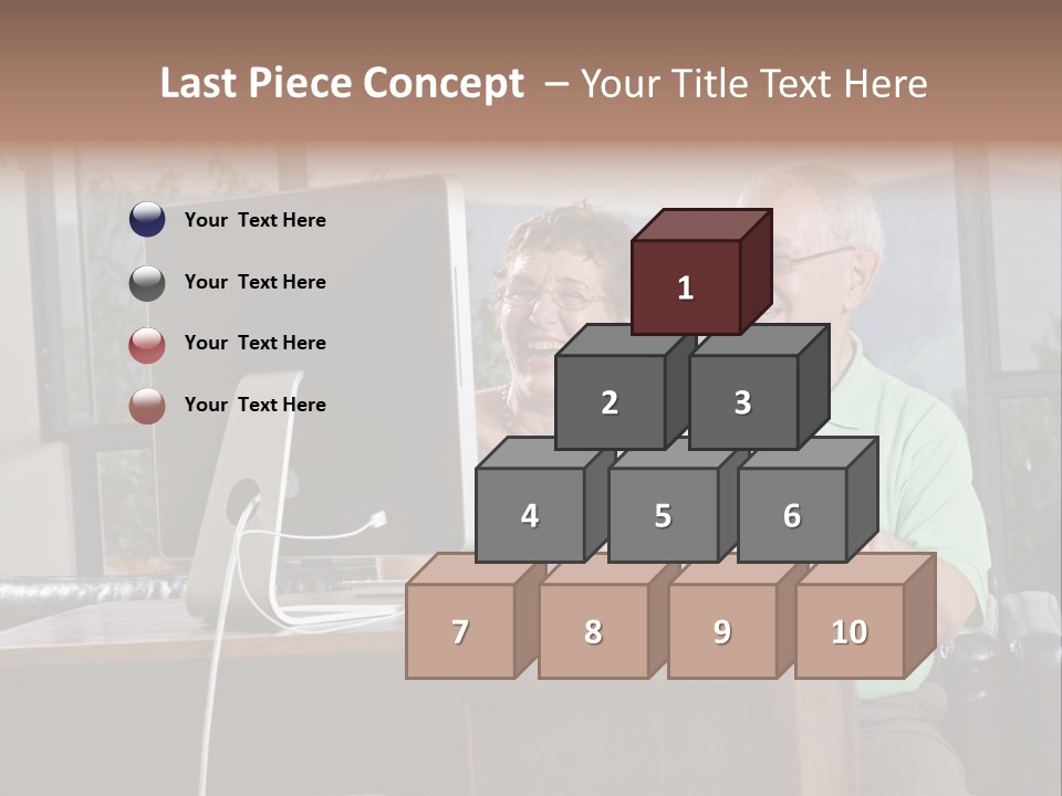 A Man And A Woman Sitting In Front Of A Computer PowerPoint Template