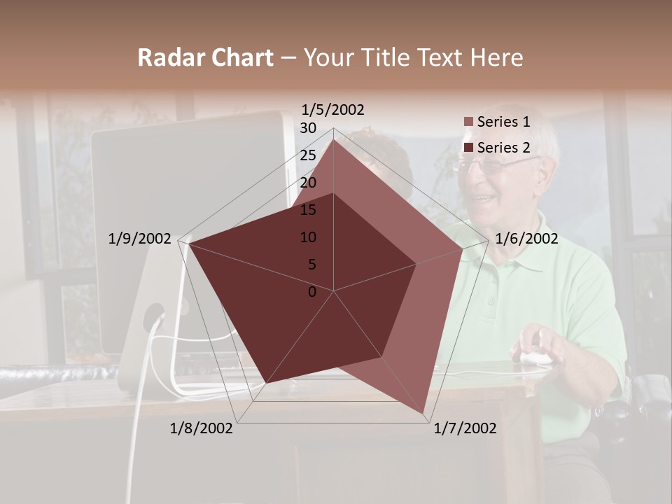 A Man And A Woman Sitting In Front Of A Computer PowerPoint Template