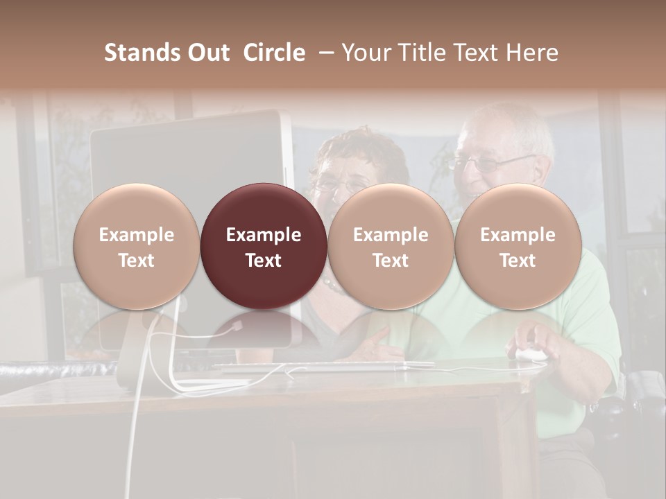 A Man And A Woman Sitting In Front Of A Computer PowerPoint Template