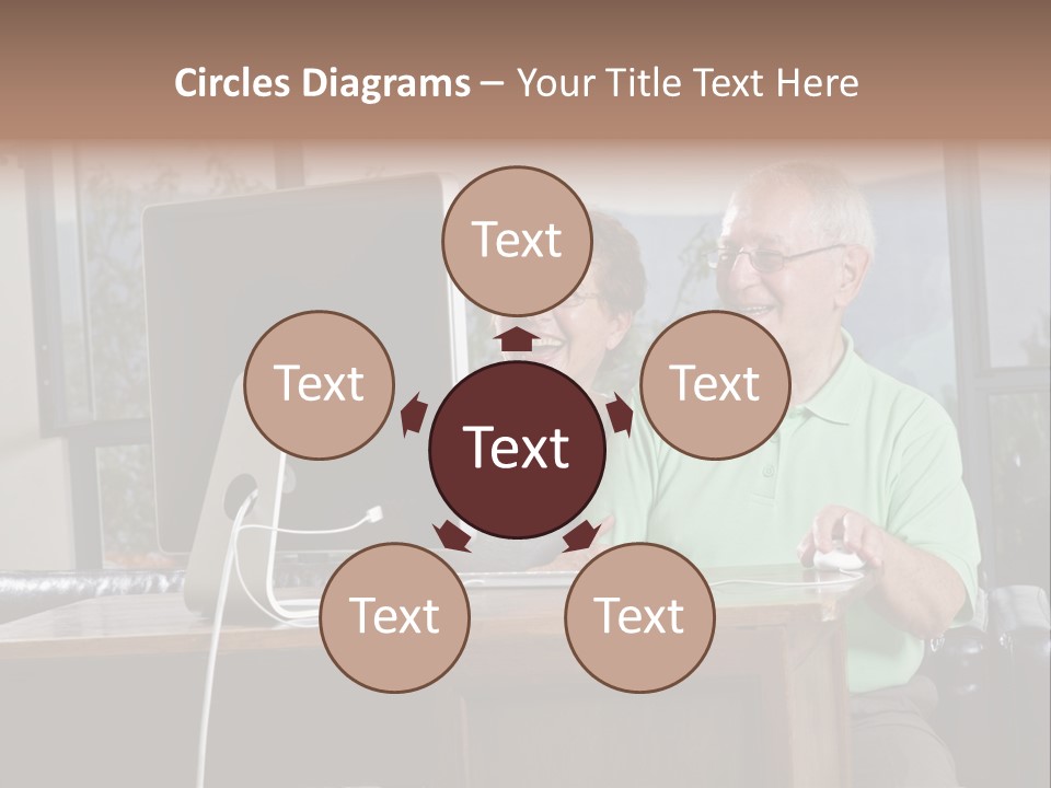 A Man And A Woman Sitting In Front Of A Computer PowerPoint Template