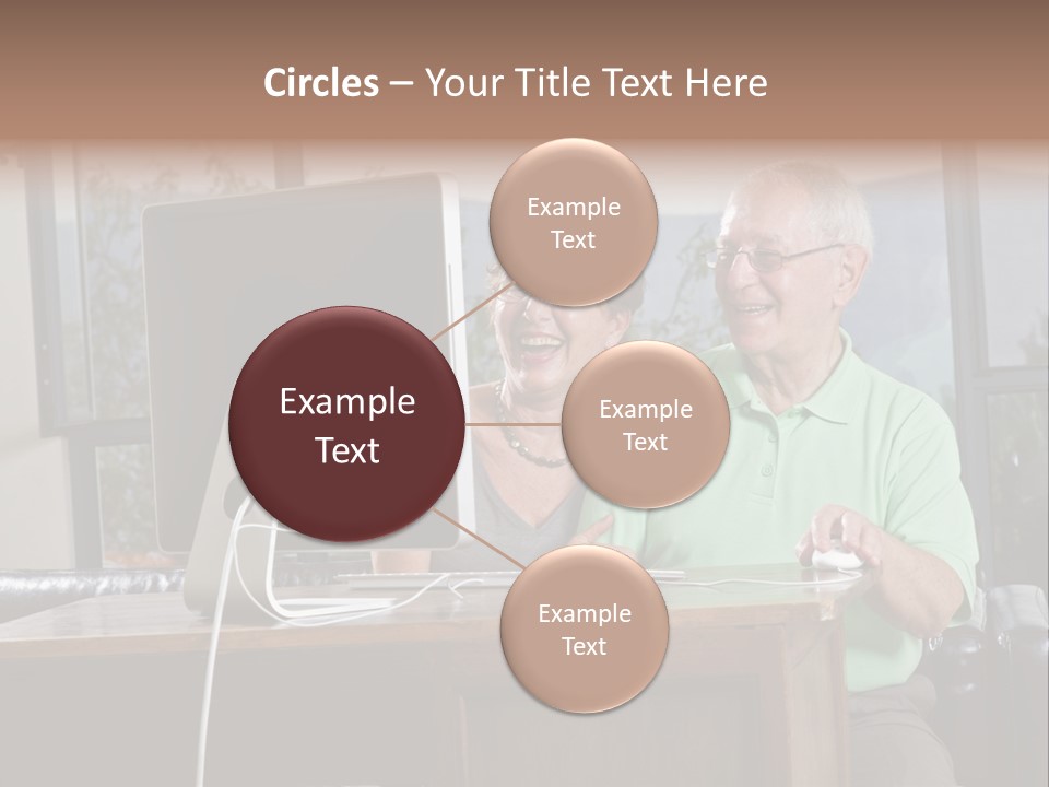 A Man And A Woman Sitting In Front Of A Computer PowerPoint Template