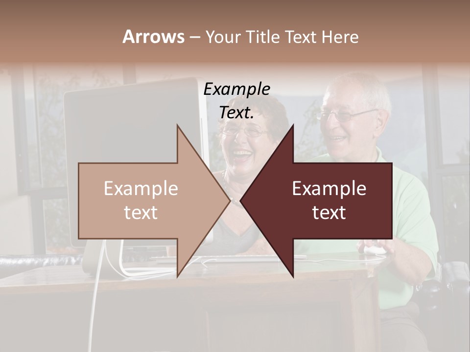 A Man And A Woman Sitting In Front Of A Computer PowerPoint Template