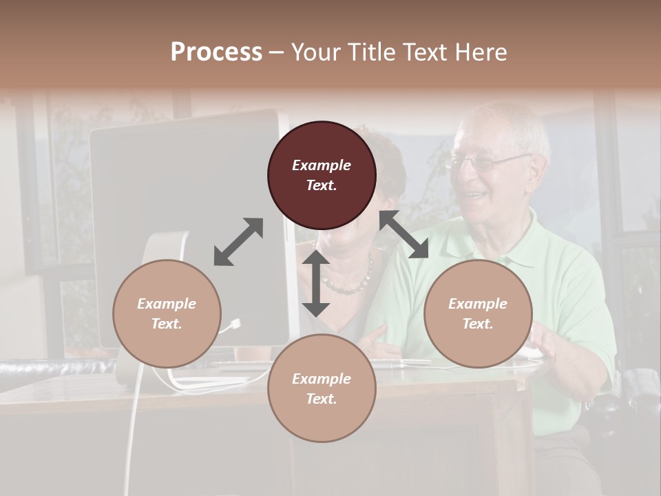 A Man And A Woman Sitting In Front Of A Computer PowerPoint Template