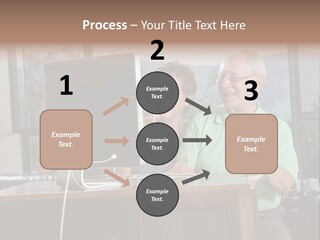 A Man And A Woman Sitting In Front Of A Computer PowerPoint Template