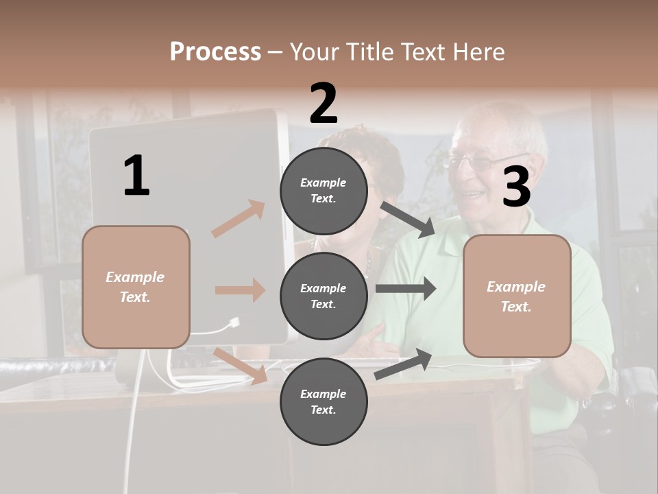 A Man And A Woman Sitting In Front Of A Computer PowerPoint Template
